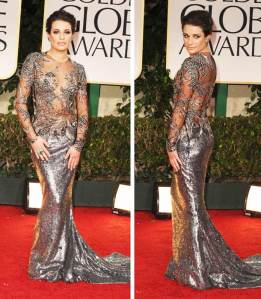 Lea Michele in Marchesa at the 2012 Golden Globes